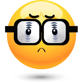 👓 5dbea55f อิโมจิ, หน้า, เด็กเนิร์ด, แว่นตา, สีเหลือง whatsapp sticker