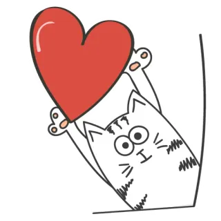 😍 20a02311 고양이, 하트, 사랑, 귀여운, 만화, 동물, 스티커 telegram sticker