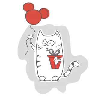 😍 f404d6f1 고양이, 만화, 동물, 선물, 풍선, 귀여운, 스티커 telegram sticker