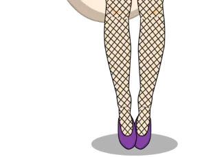 😵 0f48488d piernas, medias de red, zapatos, bailarinas, morado, ilustración telegram sticker