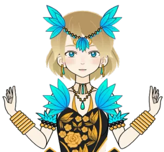 😲 7b420262 mujer, personaje, fantasía, joyería, arte digital telegram sticker