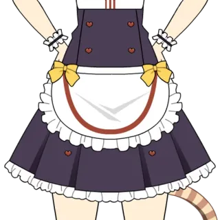 😵 9b0fb200 maid, delantal, gato, cola, lindo, kawaii, anime telegram sticker