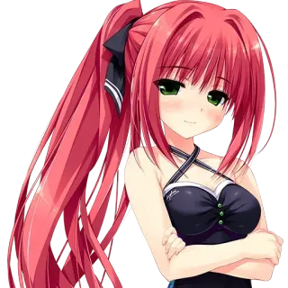 ❤ b15cfeff chica anime, pelo rojo, anime, dibujos animados, personaje telegram sticker