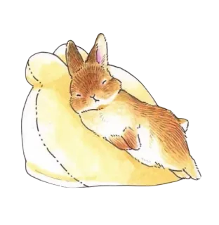 🌟 276ff9e8 กระต่าย, บันนี่, หลับ, น่ารัก, สัตว์, งีบ whatsapp sticker