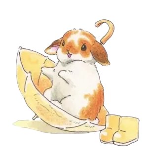 🌟 5304b241 กระต่าย, บันนี่, พระจันทร์, รองเท้าบูท, น่ารัก, สัตว์ whatsapp sticker