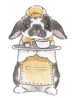 🌟 ec8ea964 กระต่าย, กาแฟ, บริกร, น่ารัก, สัตว์, คาเฟ่, เครื่องดื่ม, กระต่าย whatsapp sticker