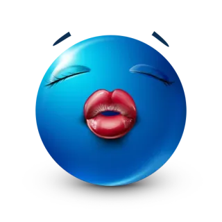 💋 8447ae1e Emoji, Bacio, Blu, Faccia, Labbra, Occhi chiusi telegram sticker
