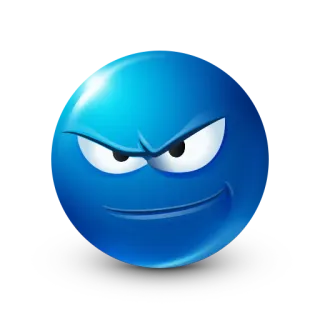 😠 e2548f9e Emoji, Blu, Faccia, Arrabbiato, Cartone animato, Espressione, Sinistro, Malvagio telegram sticker