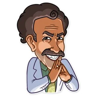 😈 d10de4bc kartun, pria, kumis, licik, jahat, merencanakan whatsapp sticker