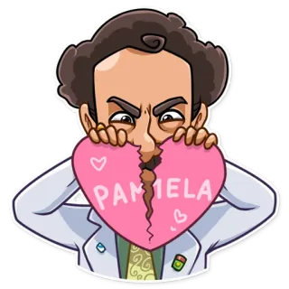 💔 dd522556 PAMELA patah hati, hubungan, kartun, cinta, dokter, hati yang hancur whatsapp sticker