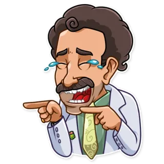 😂 ef0fdb64 tertawa, menunjuk, kartun, dokter whatsapp sticker