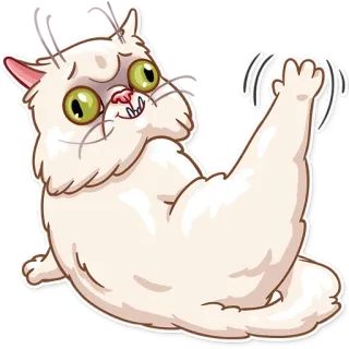 👋 333cfc8b gatto, animale, cartone animato, divertente, gesto offensivo telegram sticker