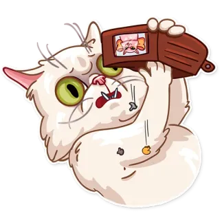 💸 7b834ffe gatto, portafoglio, cartone animato, animale, vuoto, divertente telegram sticker