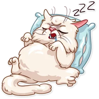 😴 a0a2529e zzz gatto, dormire, stanco, cuscino, zzz, pisolino, animale, carino telegram sticker