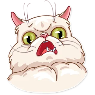 🙀 d44a96e5 gatto, arrabbiato, cartone animato, sticker, animale, espressione telegram sticker
