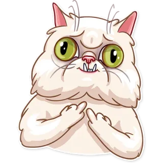 🖕 f2193557 gatto, adesivo, dito medio, offensivo, maleducato, cartone animato telegram sticker