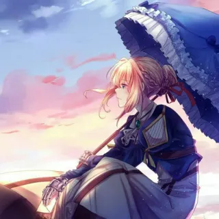 🥰 725c80a9 Violet Evergarden Anime, Postać, Dziewczyna, Portret, Violet Evergarden telegram sticker