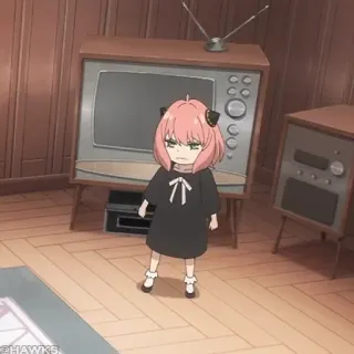 🍥 025eee20 Anya Forger Spy x Family Anime, Spy x Family, Anya, Anya Forger, słodki, kreskówka, postać telegram sticker