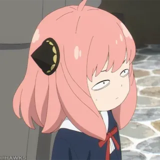 🍥 1222dce4 Anya Forger Spy x Family Anime, Anya, Spy x Family, Kreskówka, Śmieszna mina, Mem telegram sticker