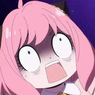 🍥 1773840b Anya Forger Spy x Family Anime, Spy x Family, Anya Forger, Zszokowana, Wyraz twarzy, Śmieszne telegram sticker