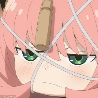 🍥 183a7afc Anya Forger Spy x Family anime, anya, spy x family, różowe włosy, kreskówka, zły, zdenerwowany telegram sticker