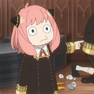 🍥 190678b6 Anya Forger Spy x Family Anime, Dziewczyna, Postać, Wskazywanie, Słodkie, Spy x Family, Anya telegram sticker