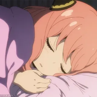 🍥 23bc7407 Anya Forger Spy x Family Anime, Słodkie, Śpiąca, Anya, Spy x Family, Kreskówka telegram sticker