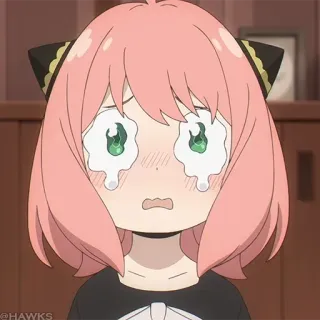 🍥 681d6119 Anya Forger Spy x Family anime, kreskówka, postać, spy x family, anya, forger, smutny, płaczący telegram sticker