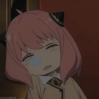 🍥 ae4fc6cd Anya Forger Spy x Family Anime, Spy x Family, Anya Forger, Kreskówka, Zmęczony/a, Śpiący/a telegram sticker