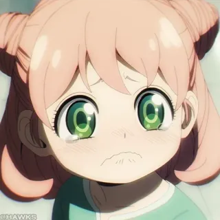 🍥 b5a700fe Anya Forger Spy x Family anime, Spy x Family, Anya Forger, słodkie, smutne, płaczące, kreskówka telegram sticker