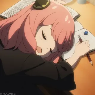 🍥 bfd383ef Anya Forger Spy × Family anya forger, spy x family, anime, śpiąca, słodka, uczennica telegram sticker