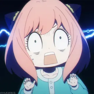 🍥 c3766d89 Anya Forger Spy x Family anime, Spy x Family, Anya Forger, zszokowana, kreskówka, śmieszne, słodkie telegram sticker