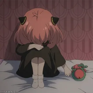 🍥 e48001d2 Anya Forger Spy x Family Anya Forger, Spy x Family, anime, płacz, smutny, fanart telegram sticker