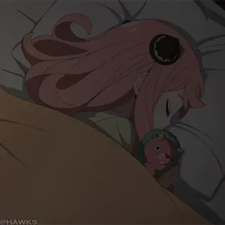 🍥 efb5df9b Anya Forger Spy x Family @HAWKS Anime, Spy x Family, Anya Forger, Śpiąca, Kreskówka, Słodkie telegram sticker