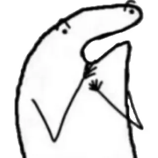 😱 b36b4443 sticker, white, line art, drawing, minimalist, character, humor telegram sticker