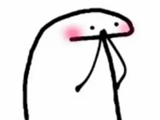 🙏 cc1dfaa9 stick figure, florkofcows, blush, cute, cartoon telegram sticker