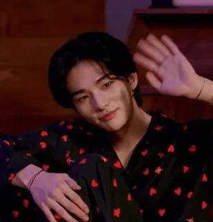 😘 177c25e6 pria, kpop, asia, Hyunjin, Stray Kids, orang, hati telegram sticker