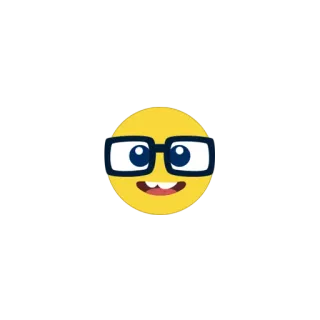 🤓 f3c855f9 表情符号, 微笑, 脸, 眼镜 telegram sticker