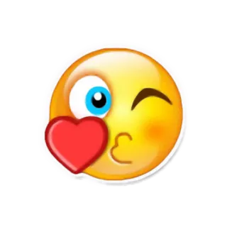 😘 076eaba4 Émoji, Cœur, Amour, Baiser, Clin d'œil telegram sticker