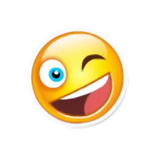 😉 1b52cff4 Emoji, Smiley, Visage, Clin d'œil, Joyeux, Amusant, Dessin animé telegram sticker