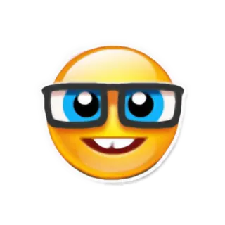 😆 43240948 Emoji, Nerd, Geek, Lunettes, Smiley, Visage telegram sticker