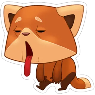 😩 3a947cb0 Panda rosso, Assonnato, Stanco, Esaurito, Animale, Cartone animato telegram sticker