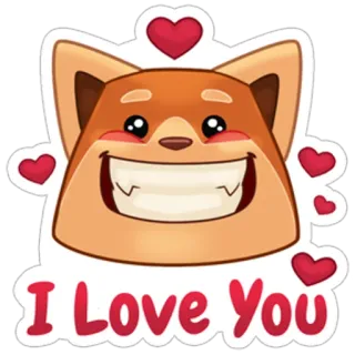😍 3c5451e7 I Love You cane, cuori, amore, carino telegram sticker