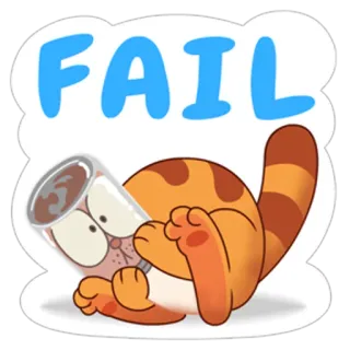 😱 51748844 FAIL gatto, fail, sticker, gatto arancione, cartone animato telegram sticker