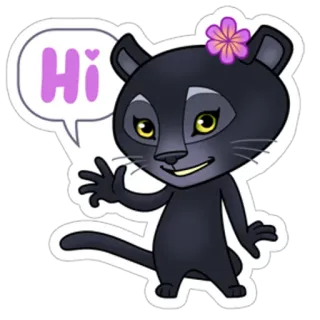 👋 61352330 Hi gatto, adesivo, ciao, carino, cartone animato telegram sticker