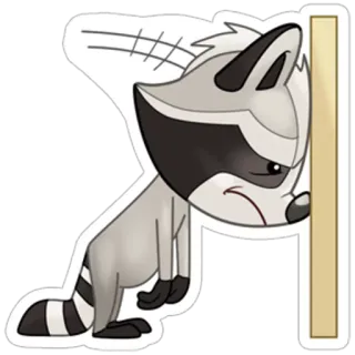 😨 a5cf9f80 procione, triste, cartone animato, animale telegram sticker