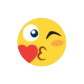 😘 02542de7 Emoji, Amor, Beso, Guiño, Corazón whatsapp sticker
