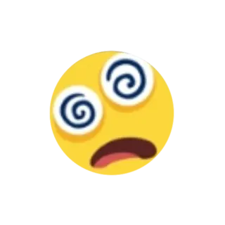 🤯 1fda06c3 Emoji, Mareado, Enfermo, Cara amarilla, Espirales, Dibujos animados, Agotado whatsapp sticker