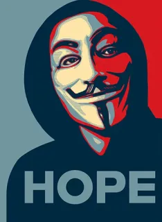 💪 c89da3ea HOPE anonyme, espoir, guy fawkes, masque, politique, manifestation telegram sticker