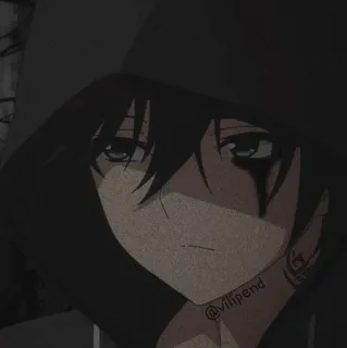 🎟 2c8d6696 @vilipend อนิเมะ, เสื้อฮู้ด, มืด, ชาย, ภาพเหมือน telegram sticker